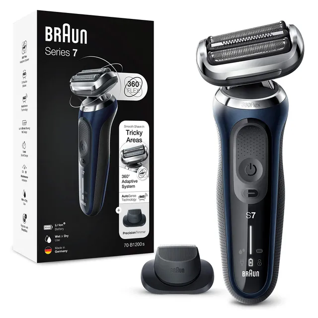 braun-series-7-70-b1200s-rasoir-lectrique-homme-sans-fil-bleu-wet-dry-avec-tonde image 1