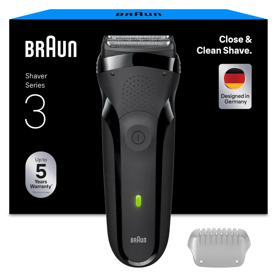braun-series-3-300s-rasoir-lectrique-homme-gris-tanche-lames-flexibles-tondeuse- image 1