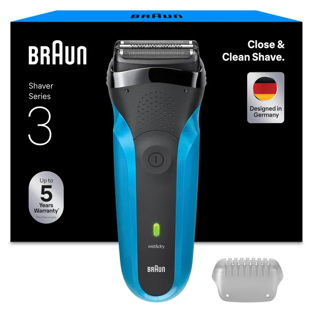 braun-series-3-310s-rasoir-lectrique-sans-fil-bleu-pour-homme-3-lames-flexibles- image 1