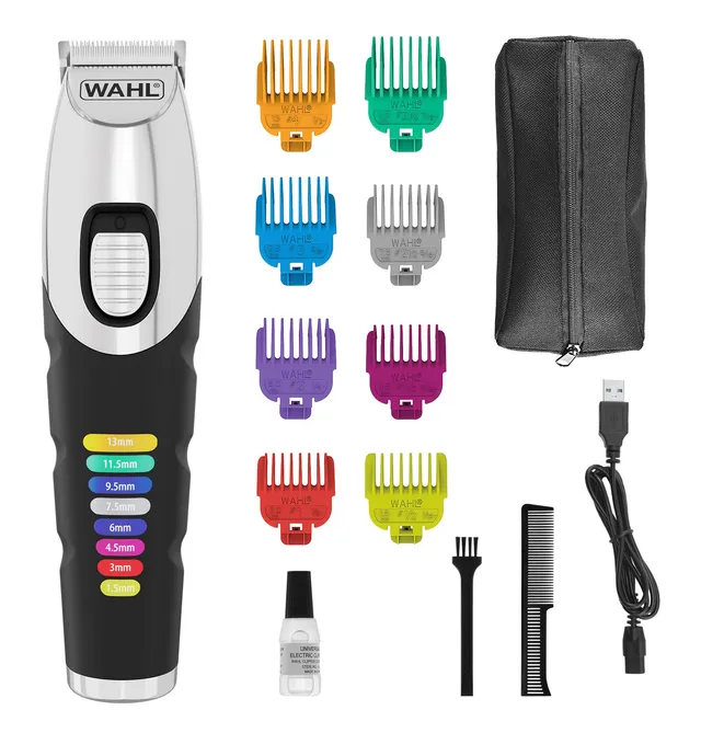 wahl-colour-trim-tondeuse-barbe-sans-fil-avec-8-peignes-guides-code-couleur-smoo image 1