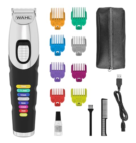 wahl-colour-trim-tondeuse-barbe-sans-fil-avec-8-peignes-guides-code-couleur-smoo image 8
