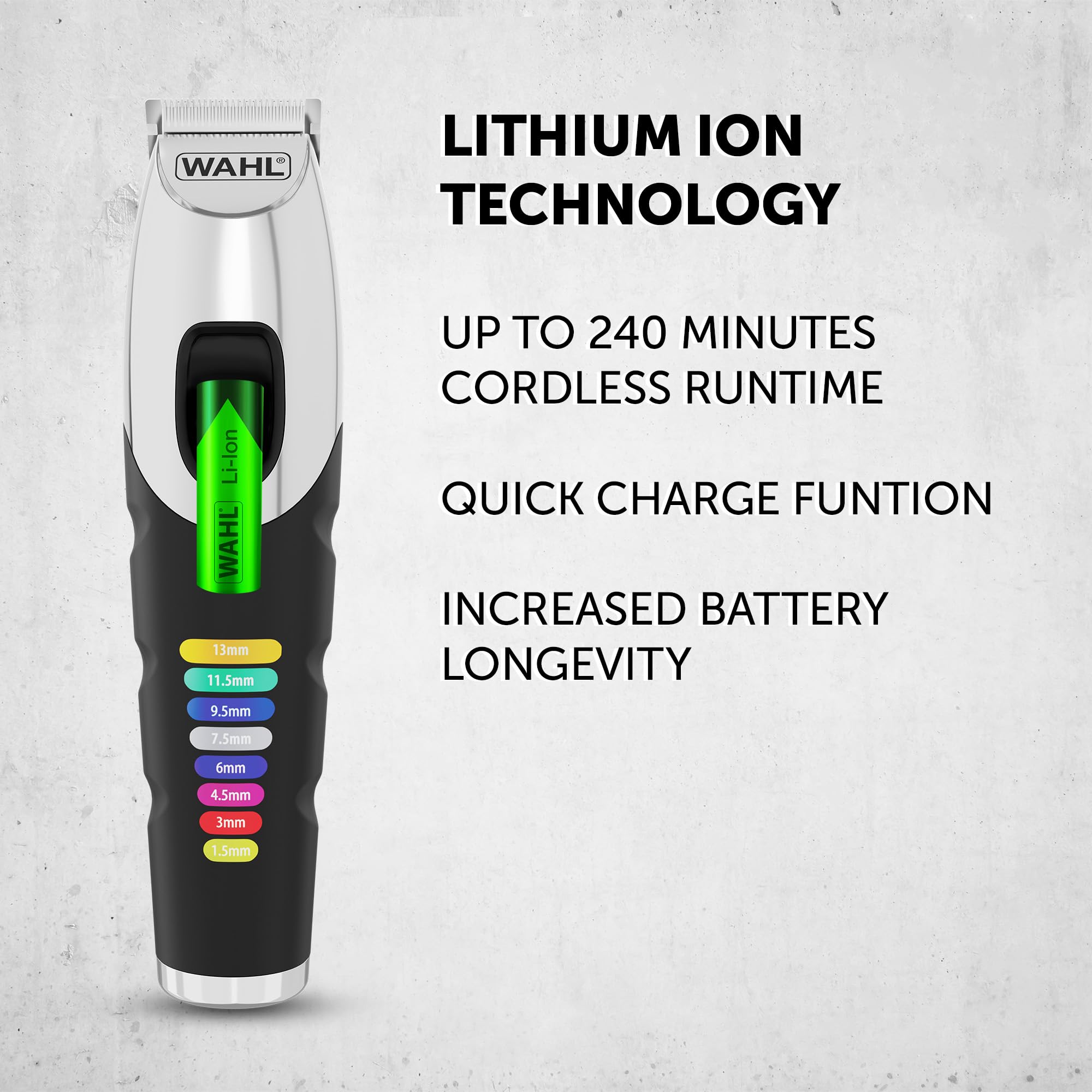 wahl-colour-trim-tondeuse-barbe-sans-fil-avec-8-peignes-guides-code-couleur-smoo image 3