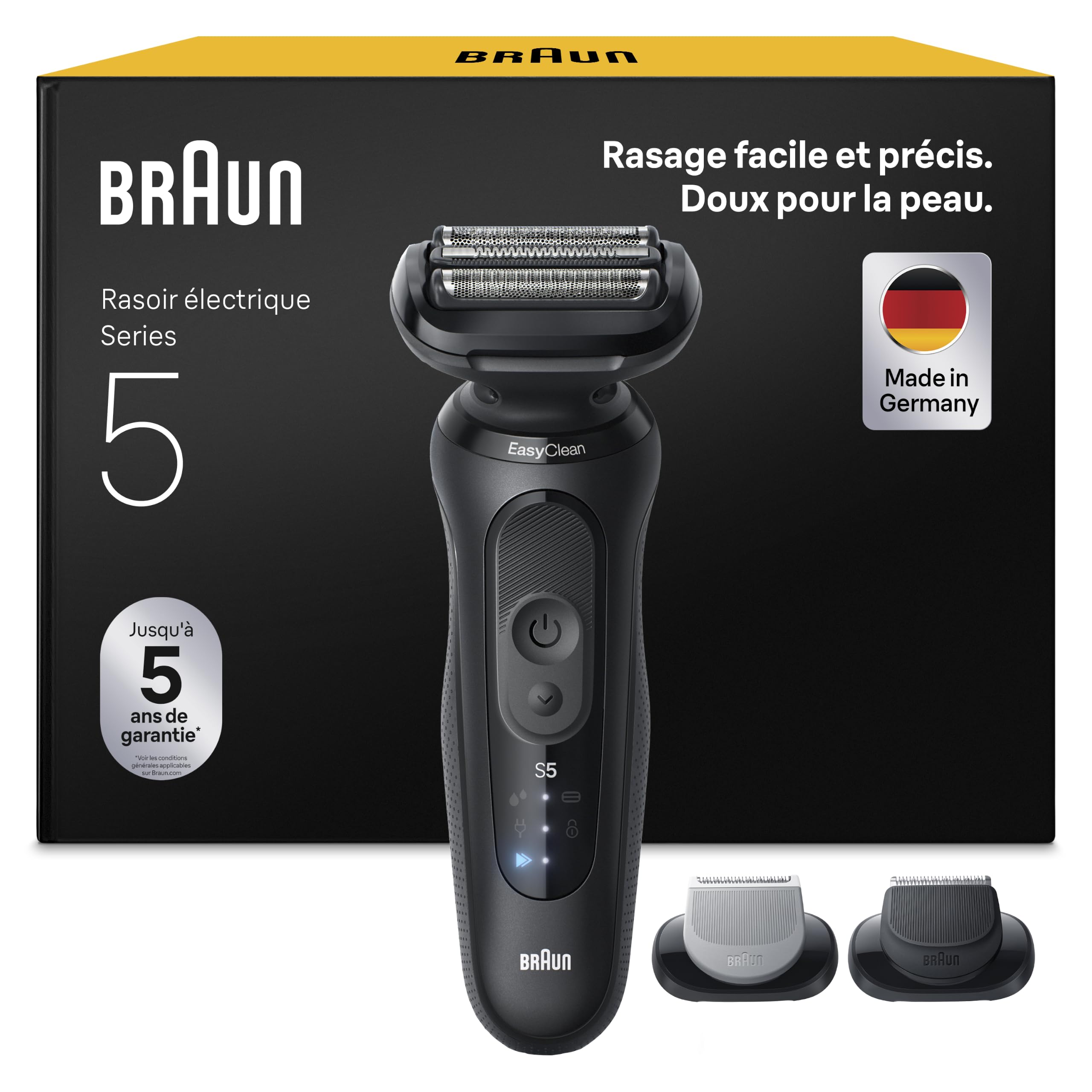 braun-series-5-52-n1650si-rasoir-lectrique-homme-noir-3-lames-flexibles-2-modes- image 1
